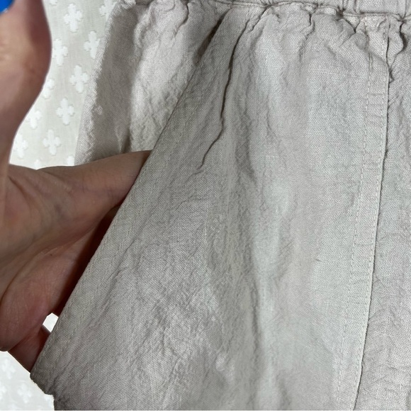 Poetry Cream High Rise Linen Pull On Tapered Pants - Picture 3 of 6